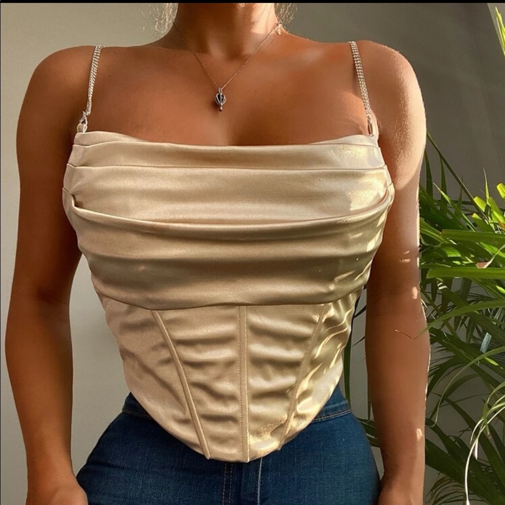 SHEIN Ruched Satin Bralette